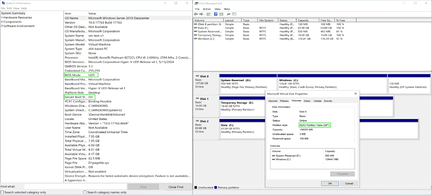 Machine detail configuration with EUFI details