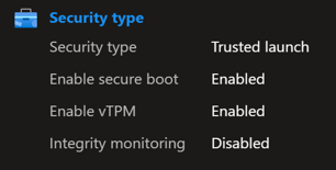 Security details in settings